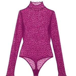 PINK Victoria's Secret Purple Long Sleeve Bodysuit